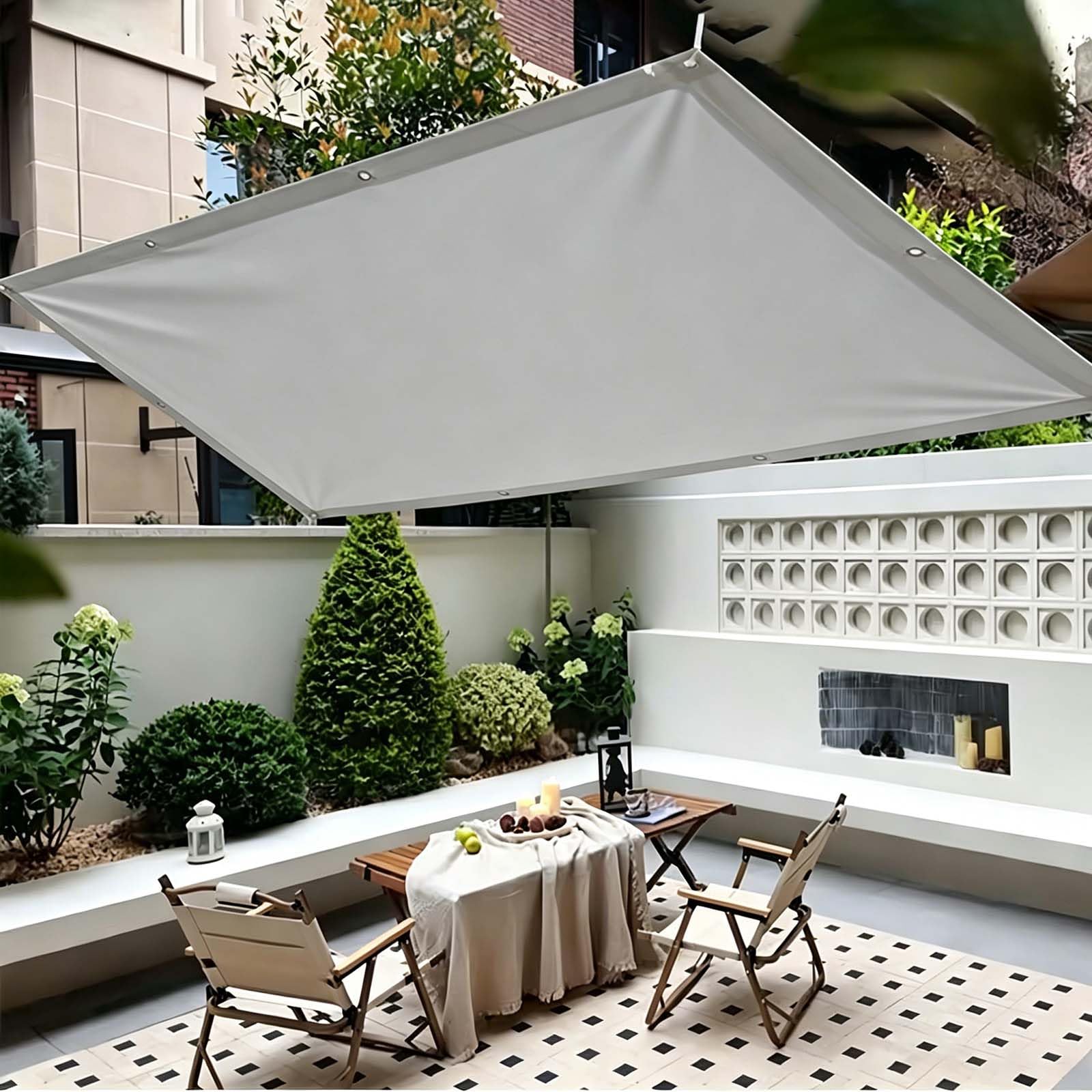 Voile d'ombrage anti-UV 98% résistant à la pluie avec œillets 3x4.5m