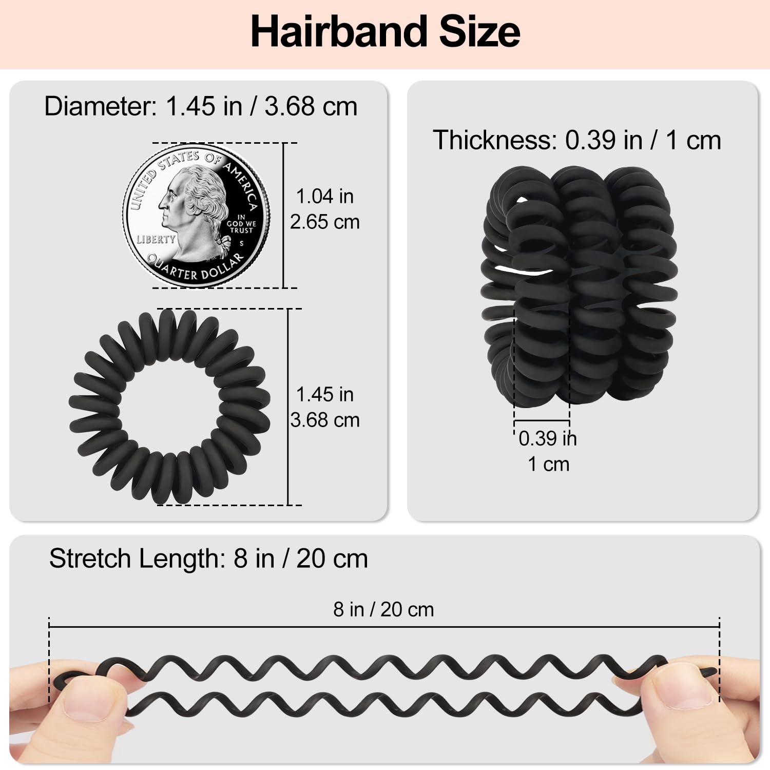 JessLab 20 Pcs Spiral Hair Ties, Plastic Hair Coil Bands - Image 3