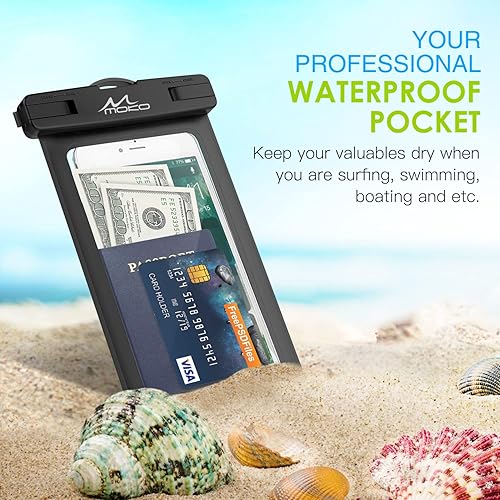 Miniatura 8 de MoKo Bolsa impermeable para teléfono 2 unidades, funda submarina para teléfono con cordón compatible con iPhone 131211 Pro Max, Xs Max Xr, SE 32,