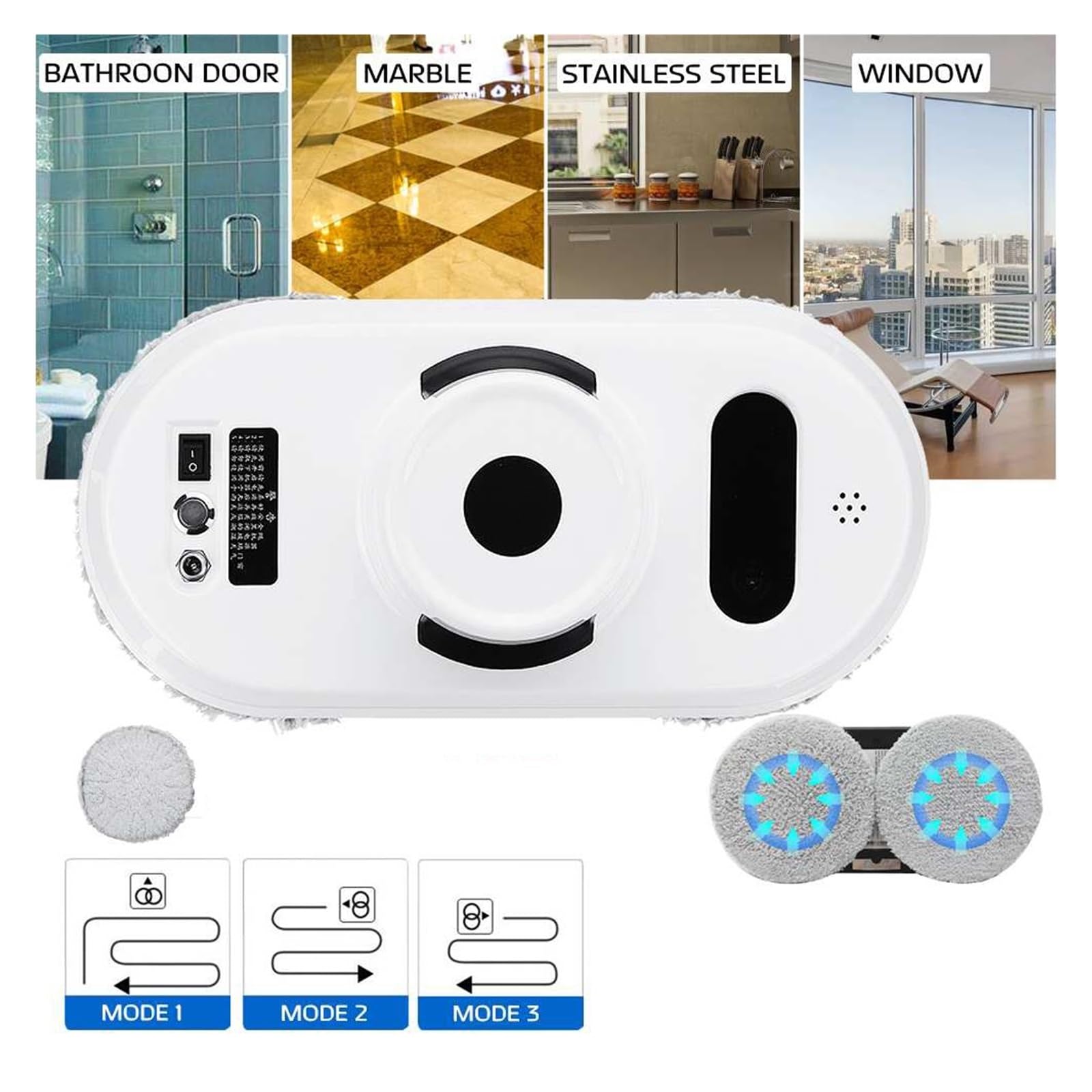 W-R3 Robot Do Czyszczenia Okien Elektryczny Robot Do Czyszczenia Okien O Dużej Sile Ssania Odkurzacz Do Szyb Ze Zdalnym Sterowaniem I Zabezpieczeniem Przed Upadkiem(W-R3)