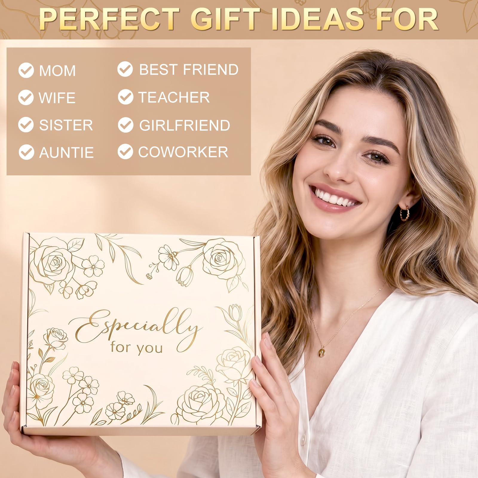 Regalo di compleanno per donna, cesto regalo spa con astuccio per il trucco vuoto, confezione regalo "Thinking of You Care", regalo di recupero per moglie, mamma, amica, sorella, confezione regalo