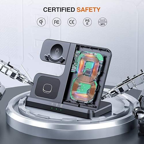 Miniatura 8 de LK Estación de carga inalámbrica para Samsung 3 en 1 cargador inalámbrico para Galaxy Watch 55 Pro43Active 21 compatible con Samsung S22 Ultra S21