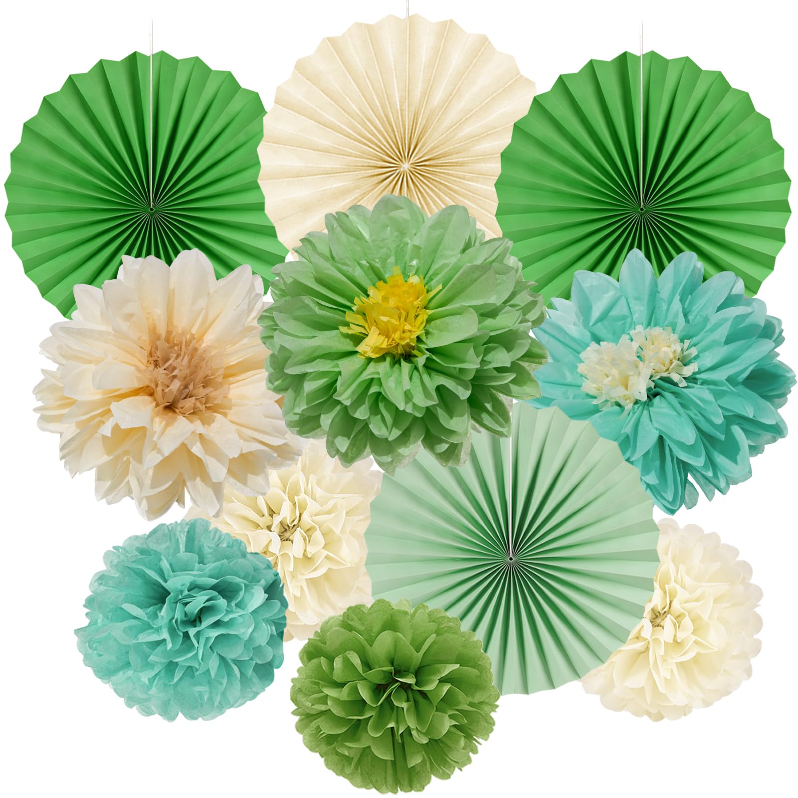 Papieren bal, decoratie, 9-delig, bloemen van papier, tafeldecoratie