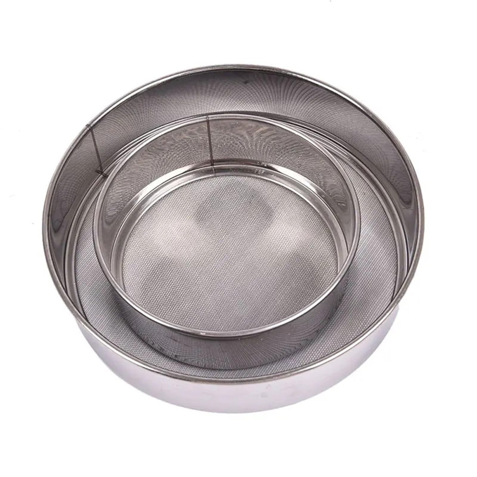 2 Set (4 pezzi) Setaccio for farina da cucina for rotondo in acciaio inossidabile for per Farina