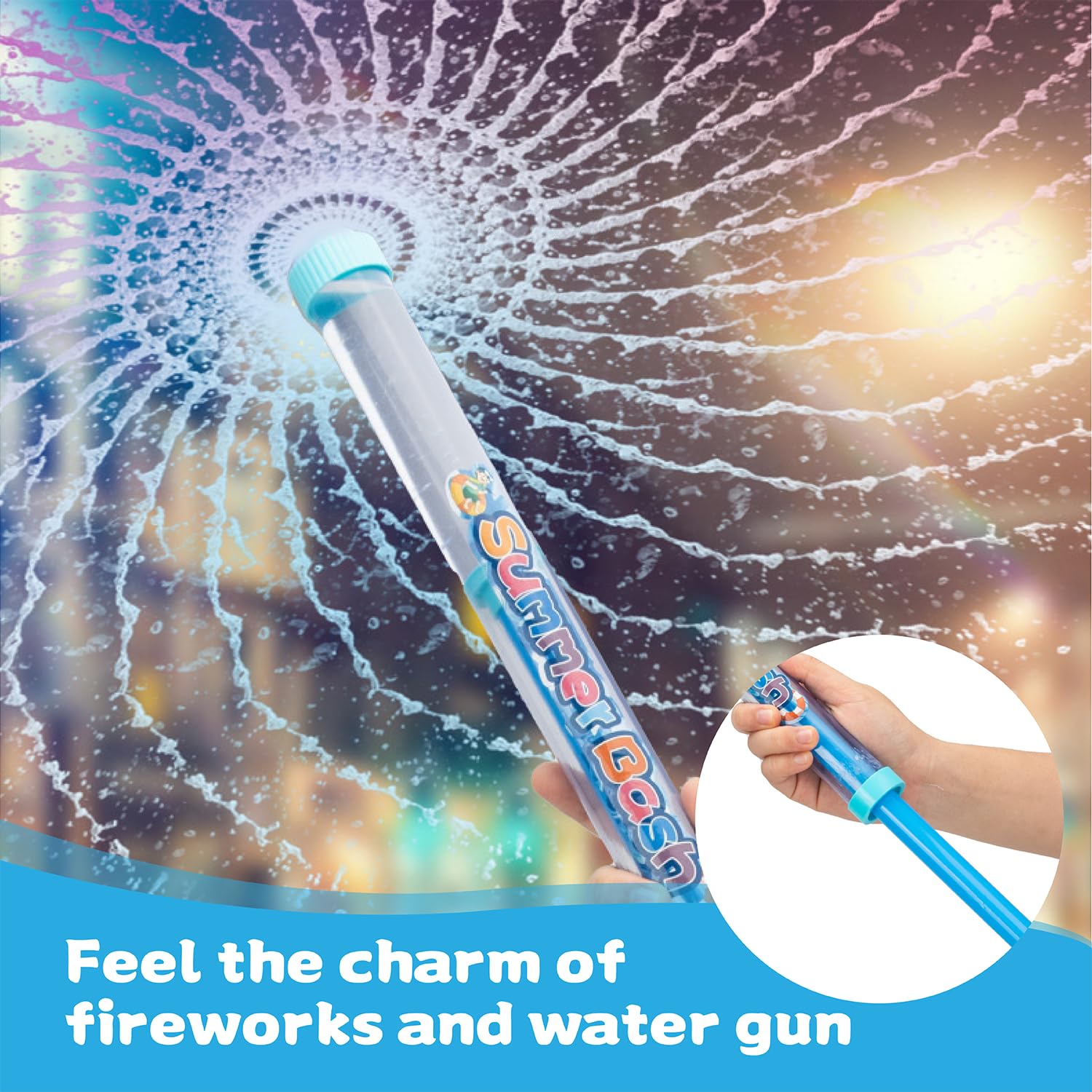 RHQFDM 4 Pieces Fireworks Water Pistol,Romantic Water Squirt Gun With 11m Long Range,Original Water Toy for Pool,Beach,Summer Party,Extendable&Colourful(Children/Adults) - Image 4