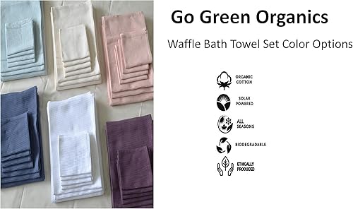 Vista 3 de Juego de toallas de baño de algodón orgánico con certificación GOTS, superabsorbente y de secado rápido, sin suavizantes, respetuoso con el medio