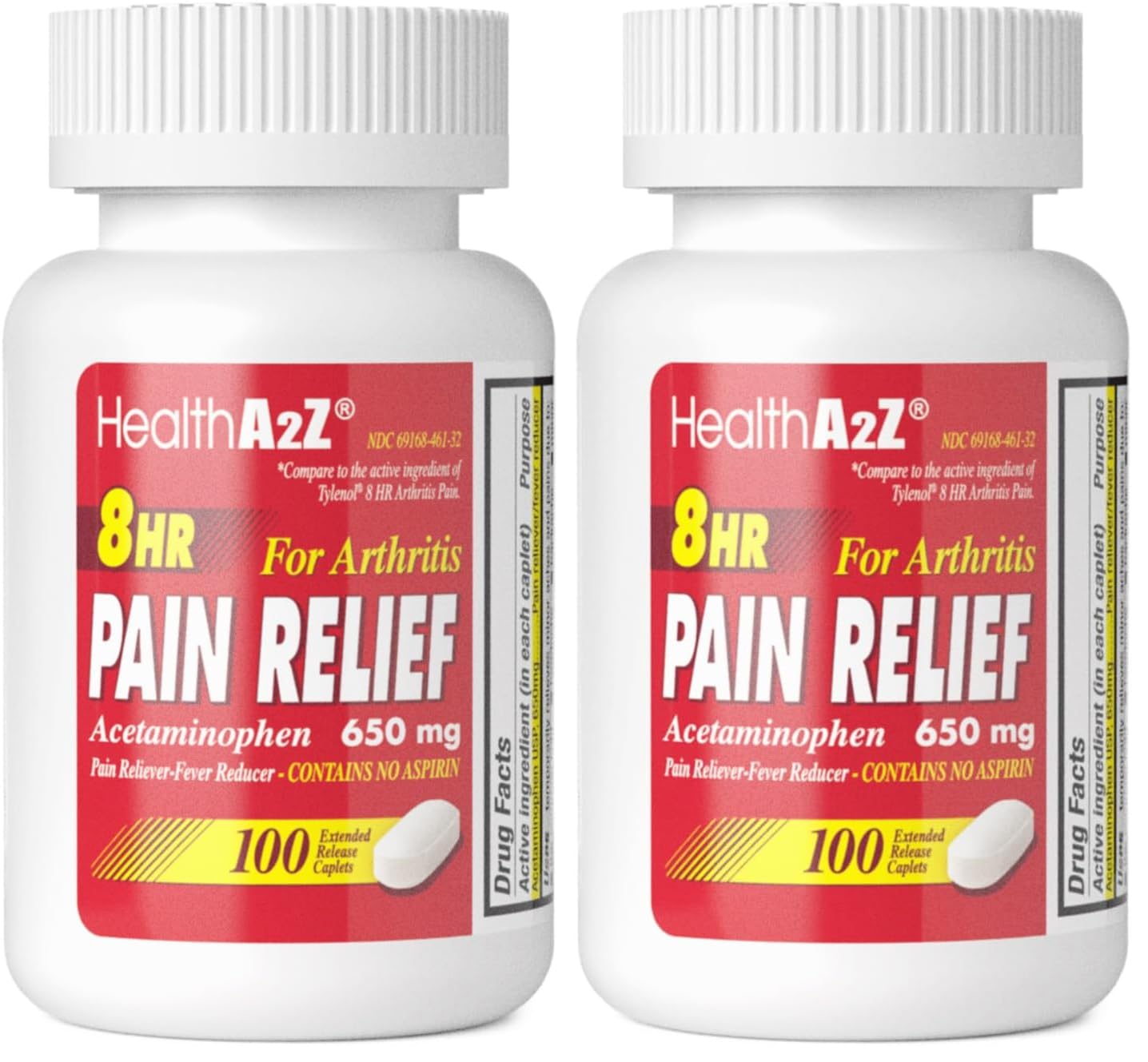 HealthA2Z® Pain Relief Extended Release | Acetaminophen 650mg | 8 Hours | Arthiritis Pain | Pain Reliever - Fever Reducer | Contains no Aspirin (100 Count) — Amazon image 7
