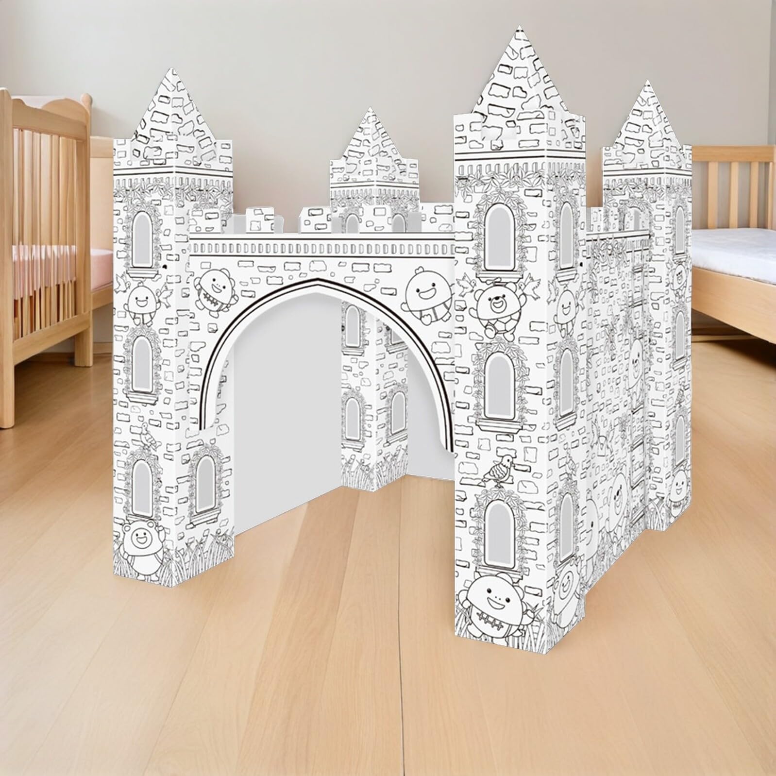 Puzzle 3D de Papel para Colorear Castillo DIY Infantil
