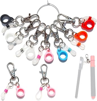 7 Pcs Colorful Pen Clips, Silicone Holder Clip, Badge Holder, Pen Clip with Lobster Clasp, Nurse Supplies, RN Badge Buddy, Badge Reel Accessories