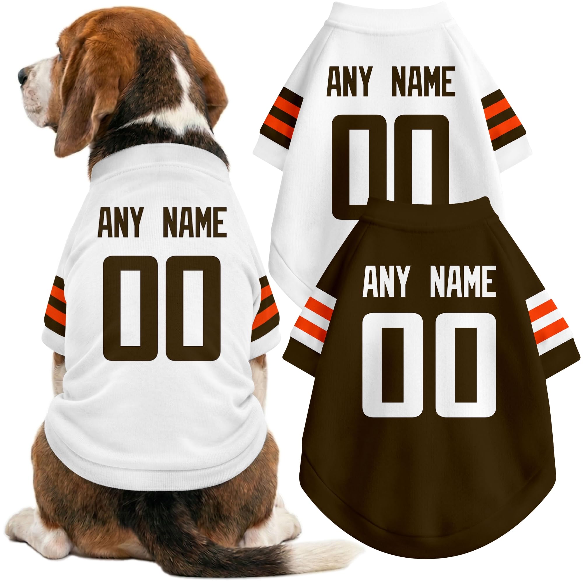 Cleveland Dog Clothes Jersey Style Custom Pet T Shirt with Personalized Name Number for Small Medium Large Dogs