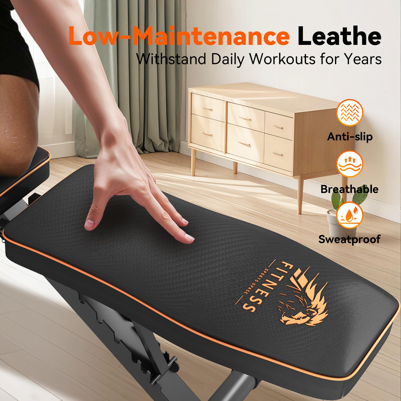 Banco musculación plegable Banco de pesas ajustable con 8 posiciones respaldo ajustable Banco de gimnasio capacidad de peso 300KG