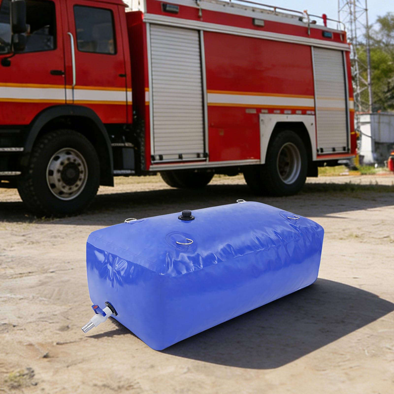 Bolsa de almacenamiento de agua, bolsa de agua de 240 L con grifo, recipiente plegable para agua blanda, a prueba de fugas y resistente a desgarros, tanque de almacenamiento de emergencia de