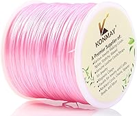 Vista 37 de KONMAY Cuerda elástica de elastano marrón de 0.031 in, cordón elástico suave para abalorios, 450 yardas para pulseras, collares y fabricación