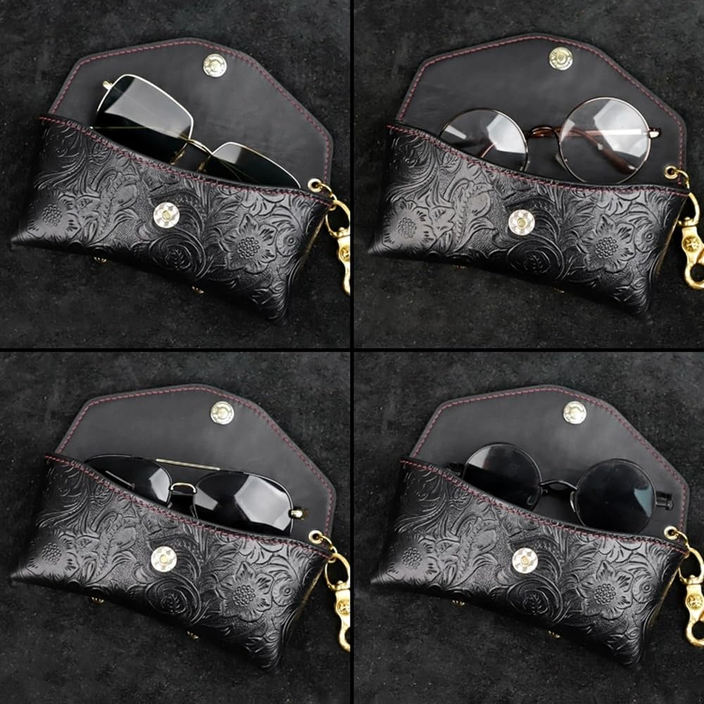 Skórzane etui na okulary w stylu retro, przenośne etui na okulary przeciwsłoneczne odporne na ściskanie, wąskie etui dla kobiet, mężczyzn, poziome etui na okulary