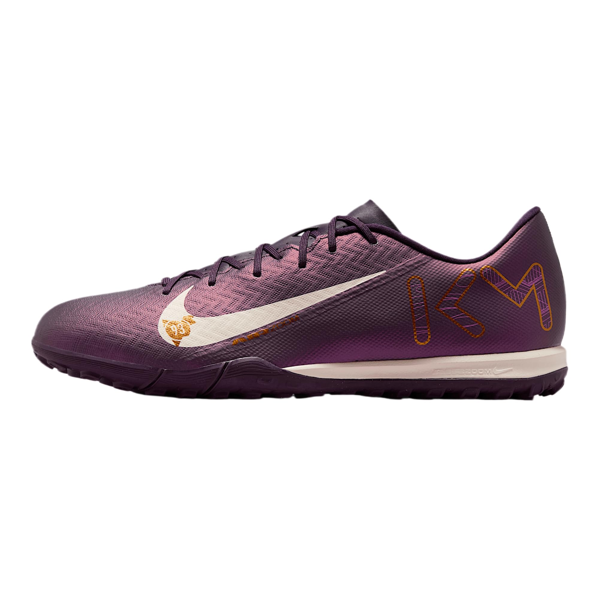 Nike Mercurial Vapor 16 Academy Kylian Mbappe TF Low-Top Soccer Shoes (FQ8384-500, Grand Purple/Pale Ivory) Size 8.5