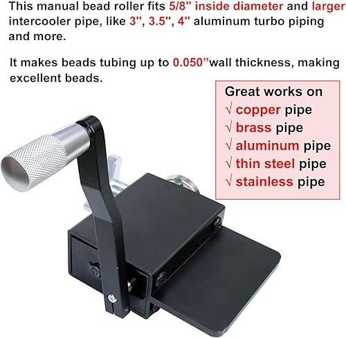 Miniatura 3 de Herramienta de tubería de tubo de 5/8 de diámetro interior, rodillo de cuentas de tubería ideal para aluminio, cobre, latón o tubo de acero fino,