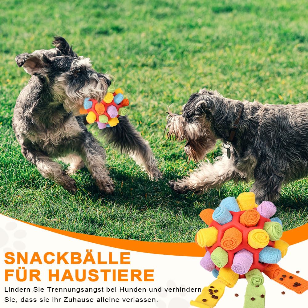 Voarge Palla da annusare per cani, Giocattolo da annusare, Addestramento slow food, Gioco per cuccioli resistente ai morsi, Giocattolo per l'intelligenza, Palla alimentare, Addestramento odori per can