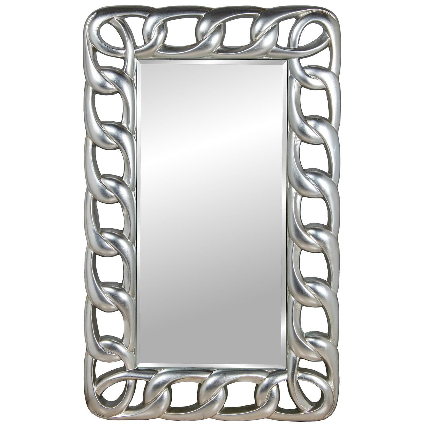 Miroir de sol rectangulaire argenté 86x136cm DRW