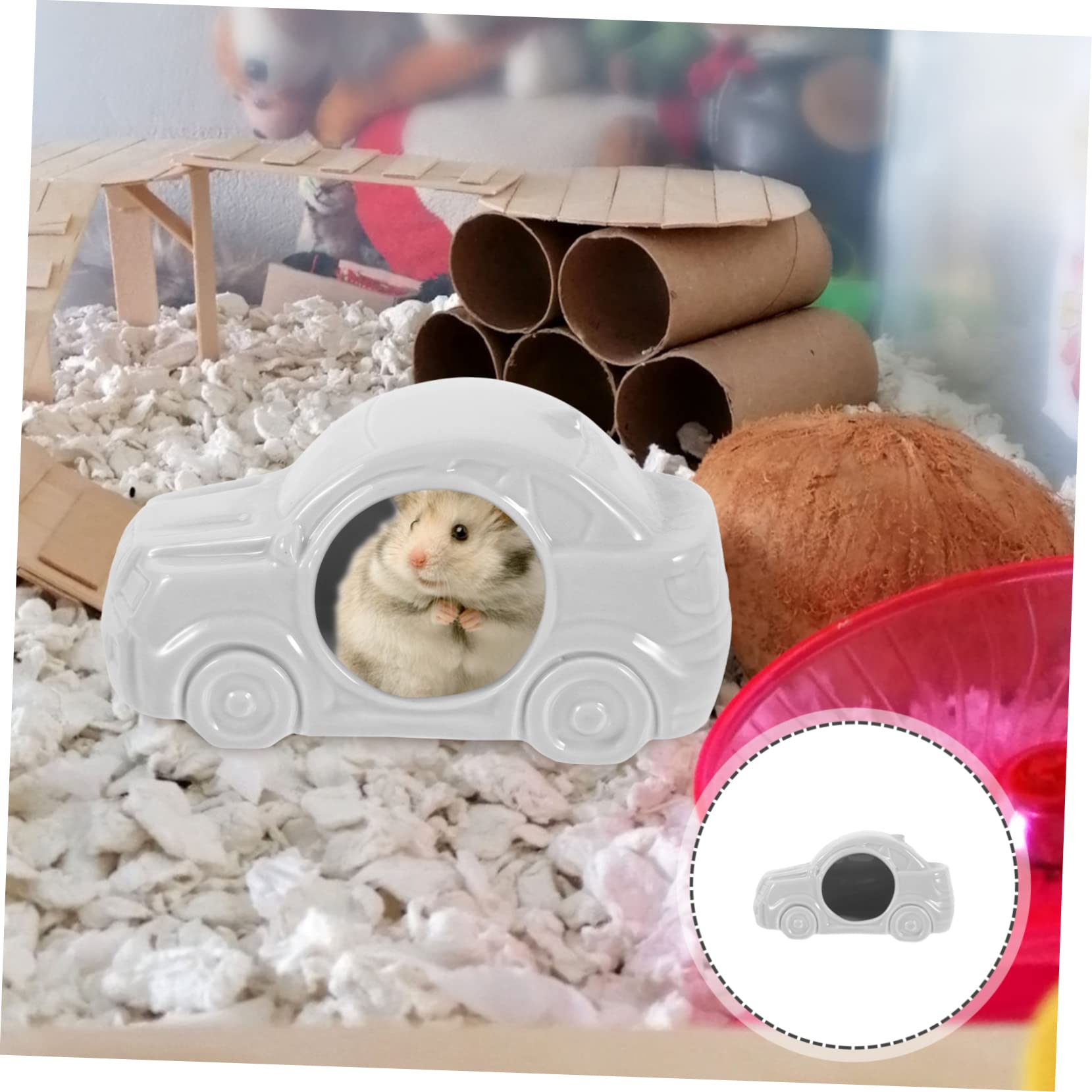 2 Pezzi di Ceramica automobilistica, Nido for criceti, Grotta for, for cavia, rifugio for, Coniglietto Estivo