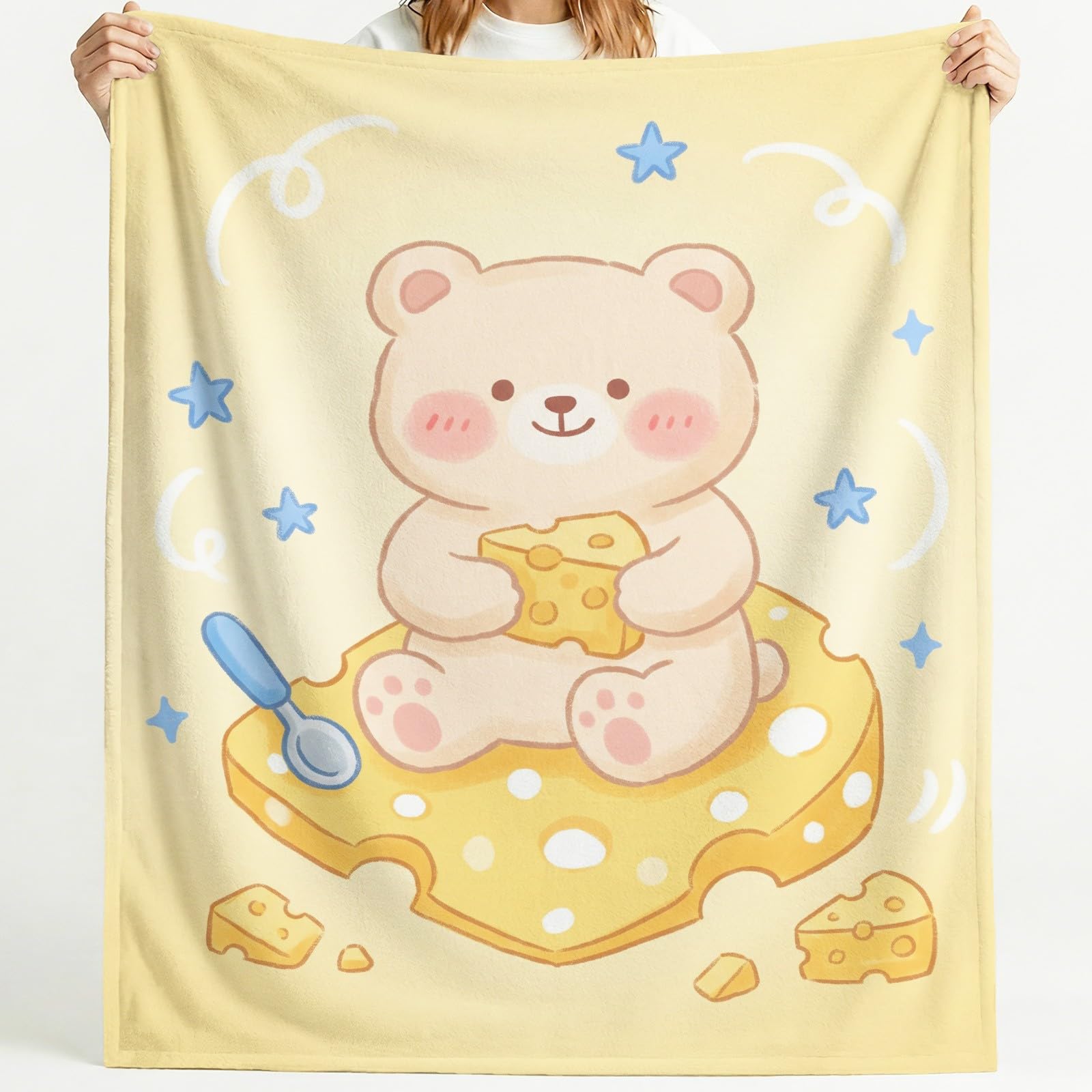 Cute Food Cartoon Lekki koc 180 x 220 cm Flanelowy polar narzuta