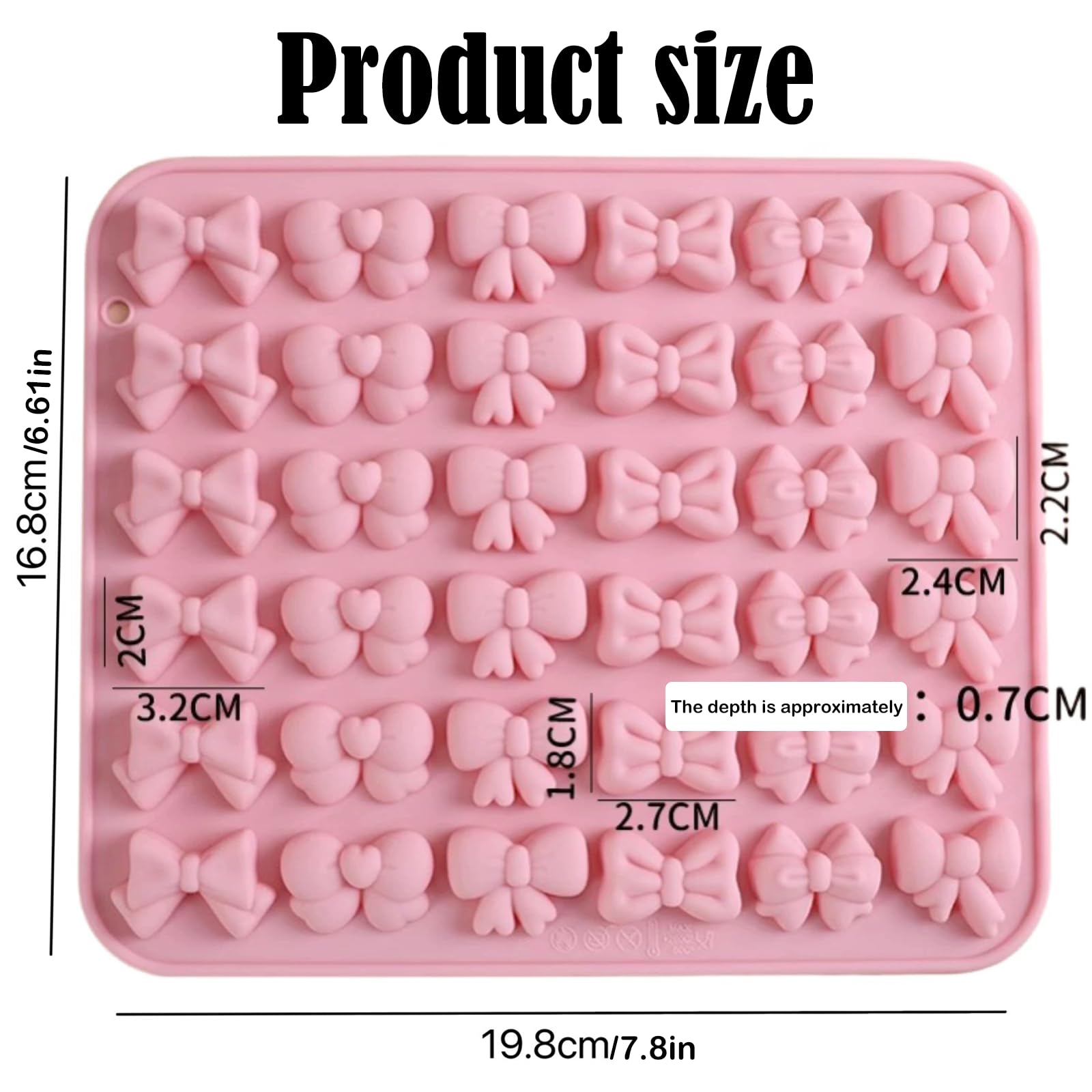 Paquete de 3 moldes de lazo de mariposa, 3 moldes de silicona con 108 cavidades con 6 formas diferentes, perfecto para chocolate, fondant, galletas, pasteles, caramelos, gelatina, pastelería