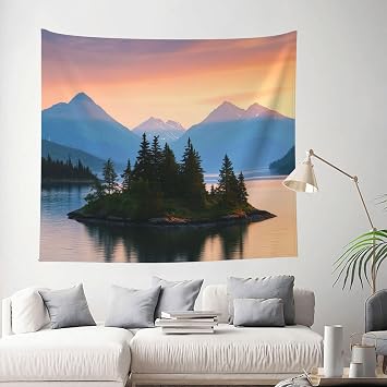 LQHC Tapestry 60x51 Inches Wall Hanging for Living Room Wild Goose Island Tapestrys Home Decor Soft Aesthetic Tapestries Hanging Decor Blanket Wall Tapestry for Bedroom Dorm Indoor Outdoor