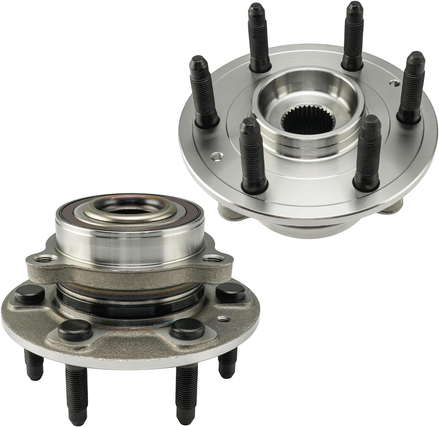 KAX 515197 Pair Front Wheel Bearing and Hub Assembly with Compatible with 2019-2022 GMC Sierra 1500 6.2L 4WD