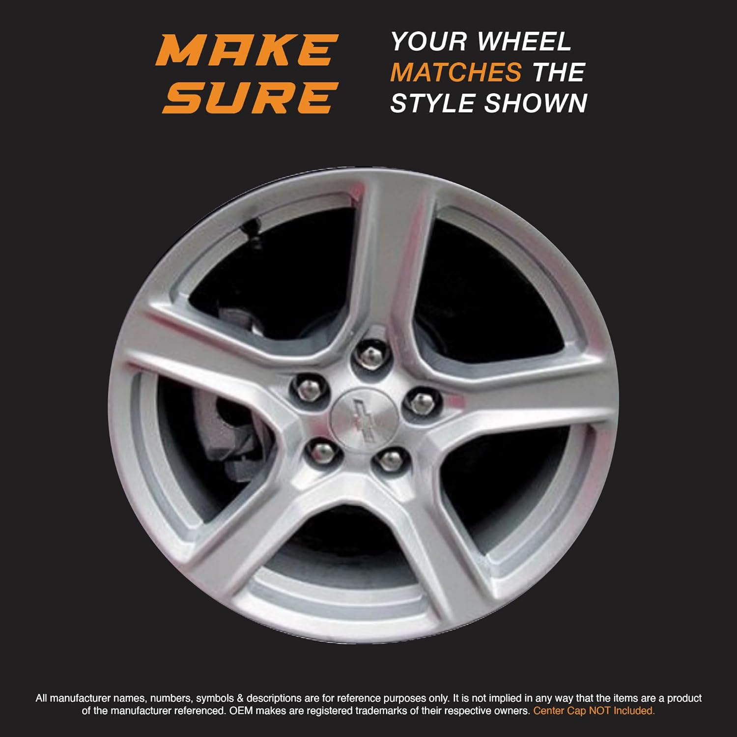 18" Gloss Black Wheel Skin Set Made for Chevrolet Camaro 1LT, 2LT, 3LT (2016-2024) | Durable ABS Plastic Cover Hubcap | Fits Directly Over OEM Wheel