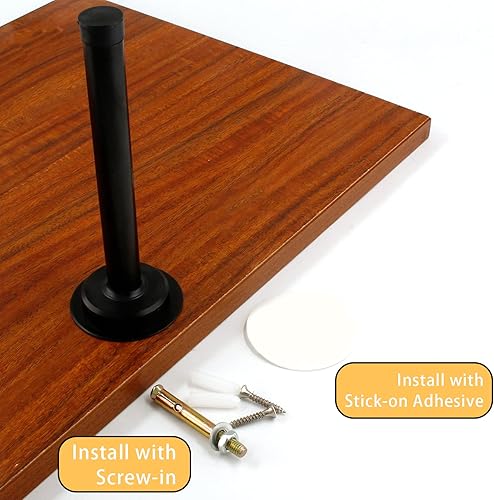 Miniatura 4 de 1 tope de puerta de 6 pulgadas, tapón de puerta largo autoadhesivo para puerta, tope de puerta de acero inoxidable con amortiguación de sonido, tope