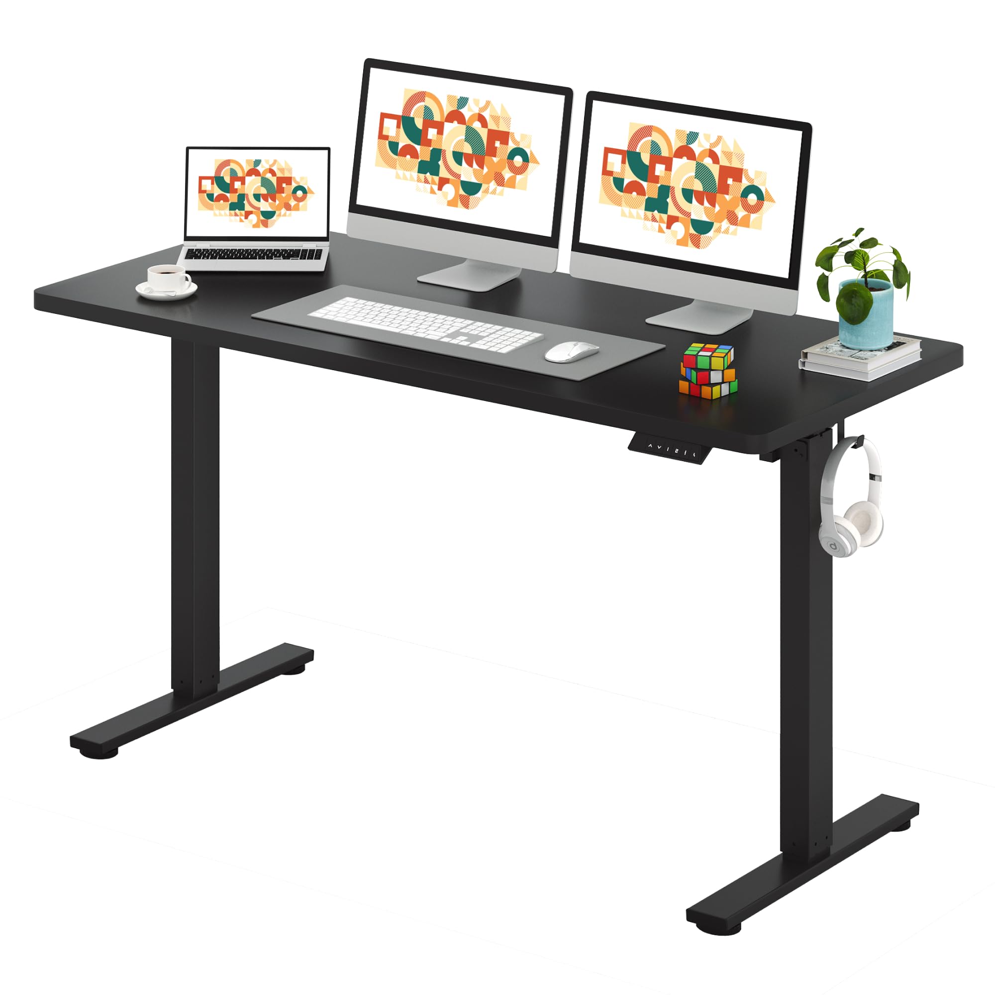 SANODESK One-Piece Electric Standing Desk, Seamless 60 x 24'' Ergonomic Height Adjustable Sit Stand Desk with Memory Presets for Home Office Computer