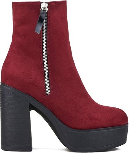 Lamoda - Botas de Ante para mujer Rojo granate, color Rojo, talla 42 EU :  Amazon.es: Zapatos y complementos