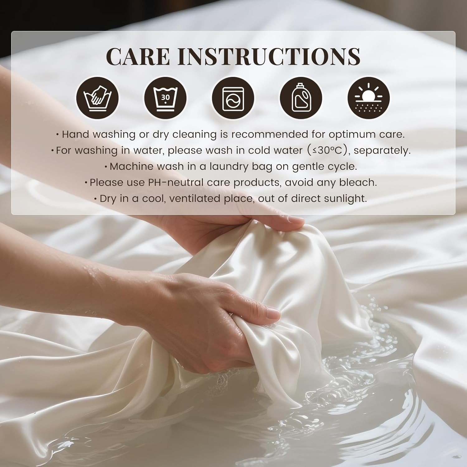 THXSILK Silk Pillowcase 22 Momme Pure Mulberry Silk Pillowcases with Hidden Zipper Soft Breathable Pillow Cover for Hair and Skin Queen, White