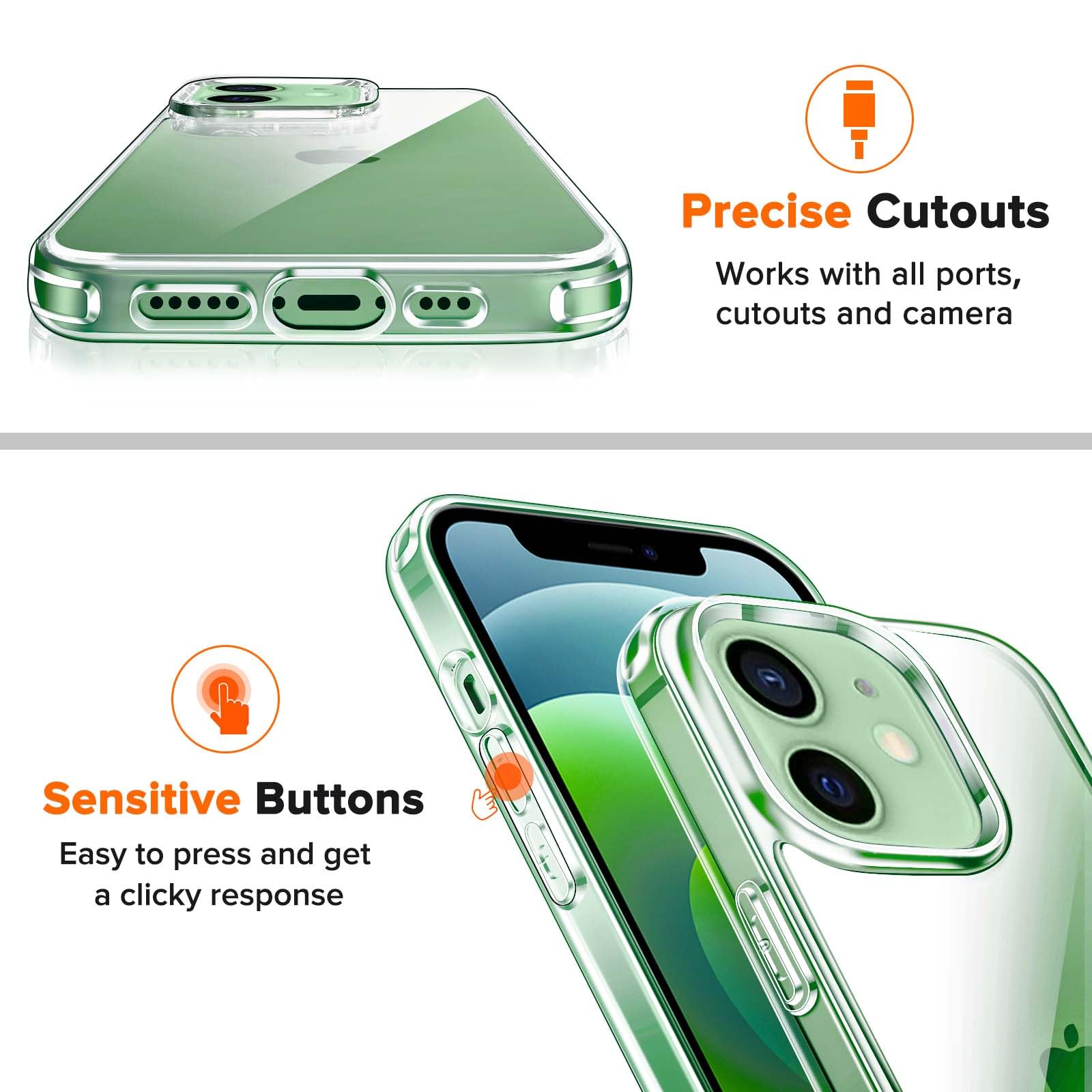 IVoler Cover Trasparente Anti-ingiallimento Per IPhone 13 Mini – Con Protezione Fotocamera – Paraurti Antiurto - 5