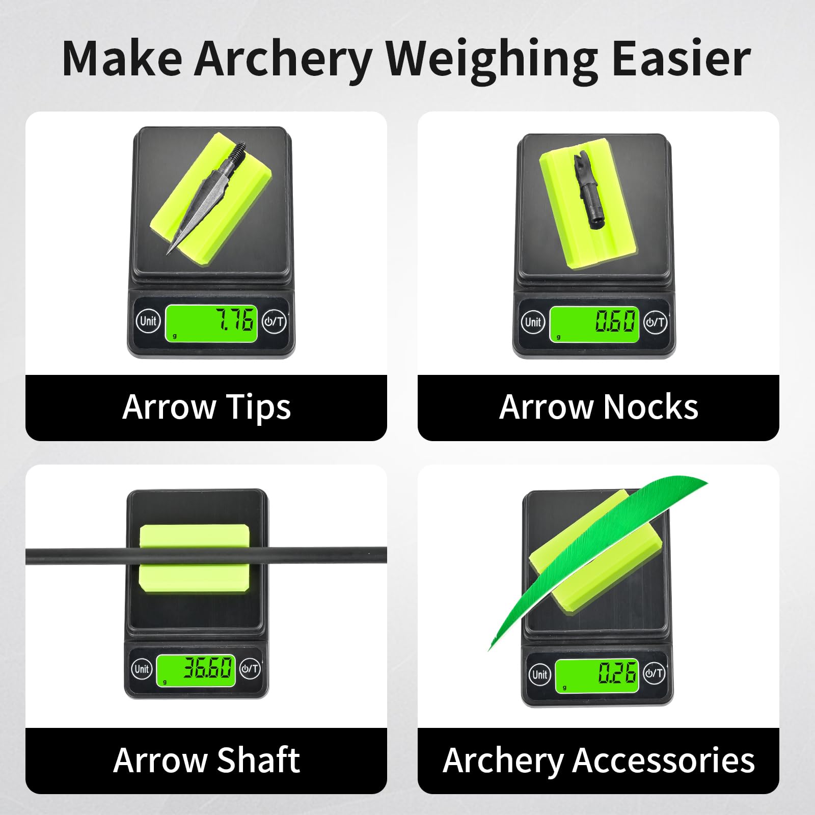 FENJANER Archery Arrow Holder for Arrow Scale Arrow Retainer for Grain Scale Lightweight Arrow Rack (Green)