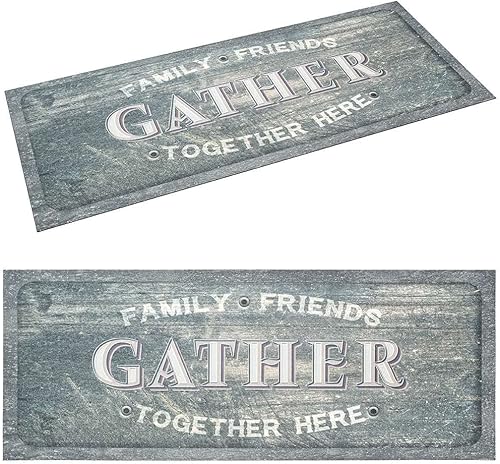 Miniatura 5 de Benissimo -Multy Mats, paquete de 2 tapetes de cocina ultrafinos de 24 x 56 pulgadas (110 pulgadas), con parte trasera de goma, impermeable,