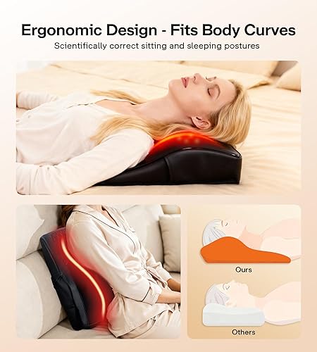 Miniatura 3 de Shiatsu Masajeador de espalda con calor  Masajeador de cuello de espalda baja tejido profundo, almohada de masaje 3D para alivio del dolor de