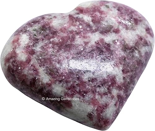 Miniatura 2 de Piedra de palma de corazón de cristal de lepidolita, piedra de preocupación de masaje de bolsillo para equilibrio natural de chakras del cuerpo,