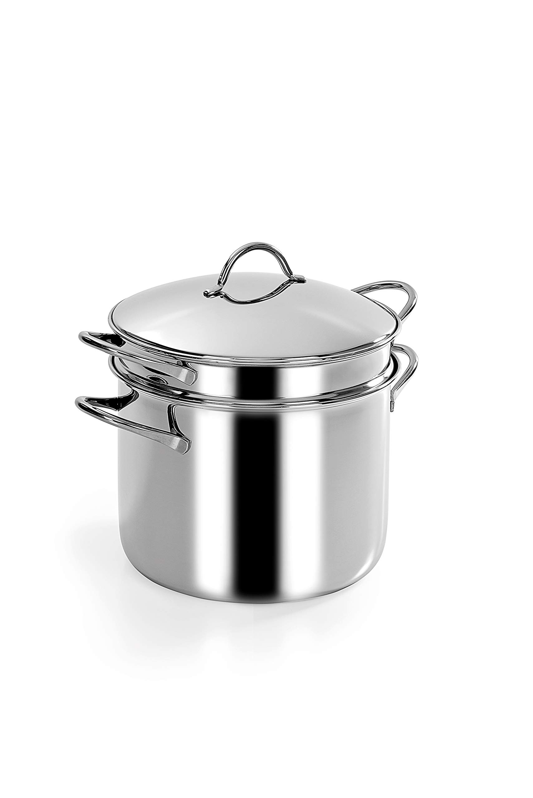 Barazzoni Spa, Spaghettiere Con Fondo ø22cm, Capacità 6lt, Acciaio Inox 18/10, Made in Italy