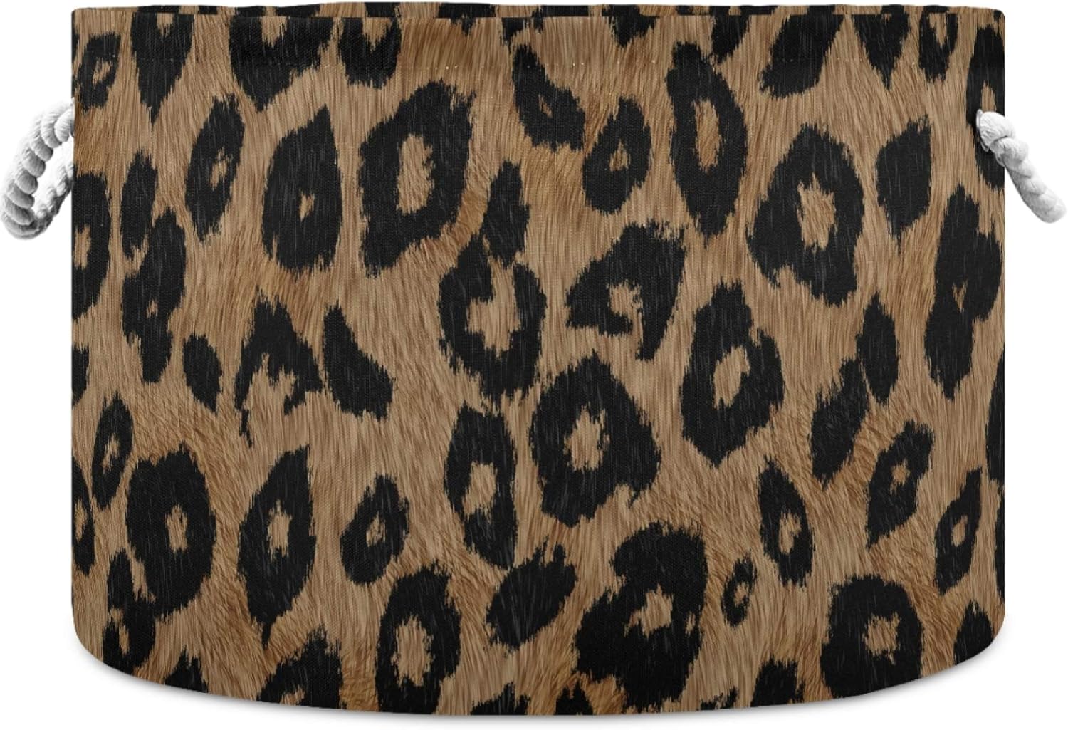 visesunny Classic Leopard Grain Laundry Baskets Fabric Storage Bin Storage Box Collapsible Storage Basket Toy Clothes Shelves Basket for Bathroom,Bedroom,Nursery,Closet,Office