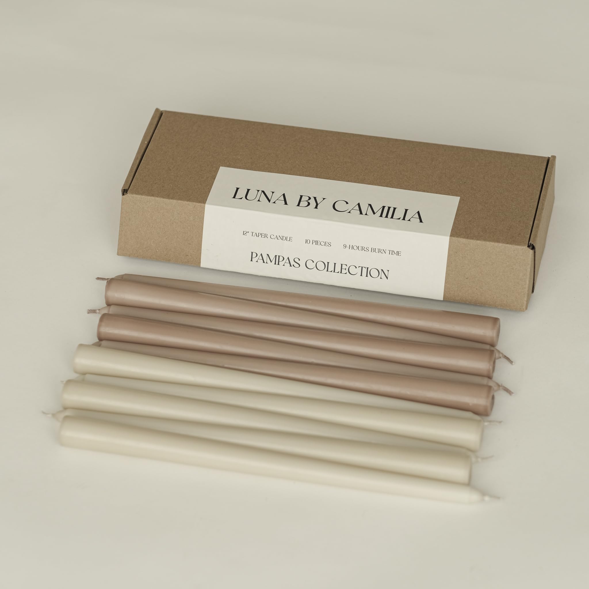 Photo 1 of 10 Pieces Luna By Camilia 12 Inch Taper Candles, Wedding & Events Taper Candles… (Pampas Collection)