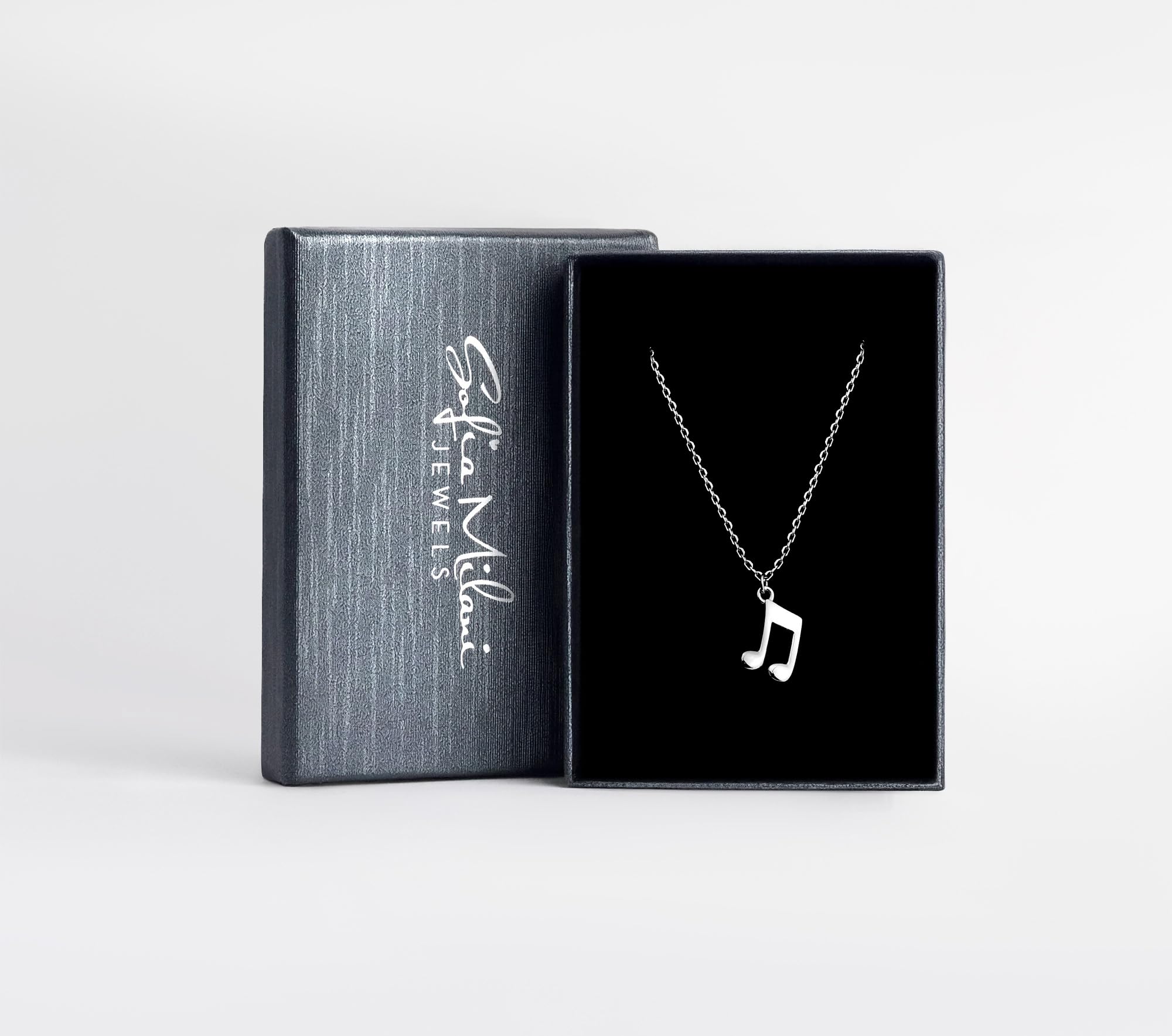 Sofia Milani - Collar para Mujeres en Plata de Ley 925 - Colgante de Corchea Musical