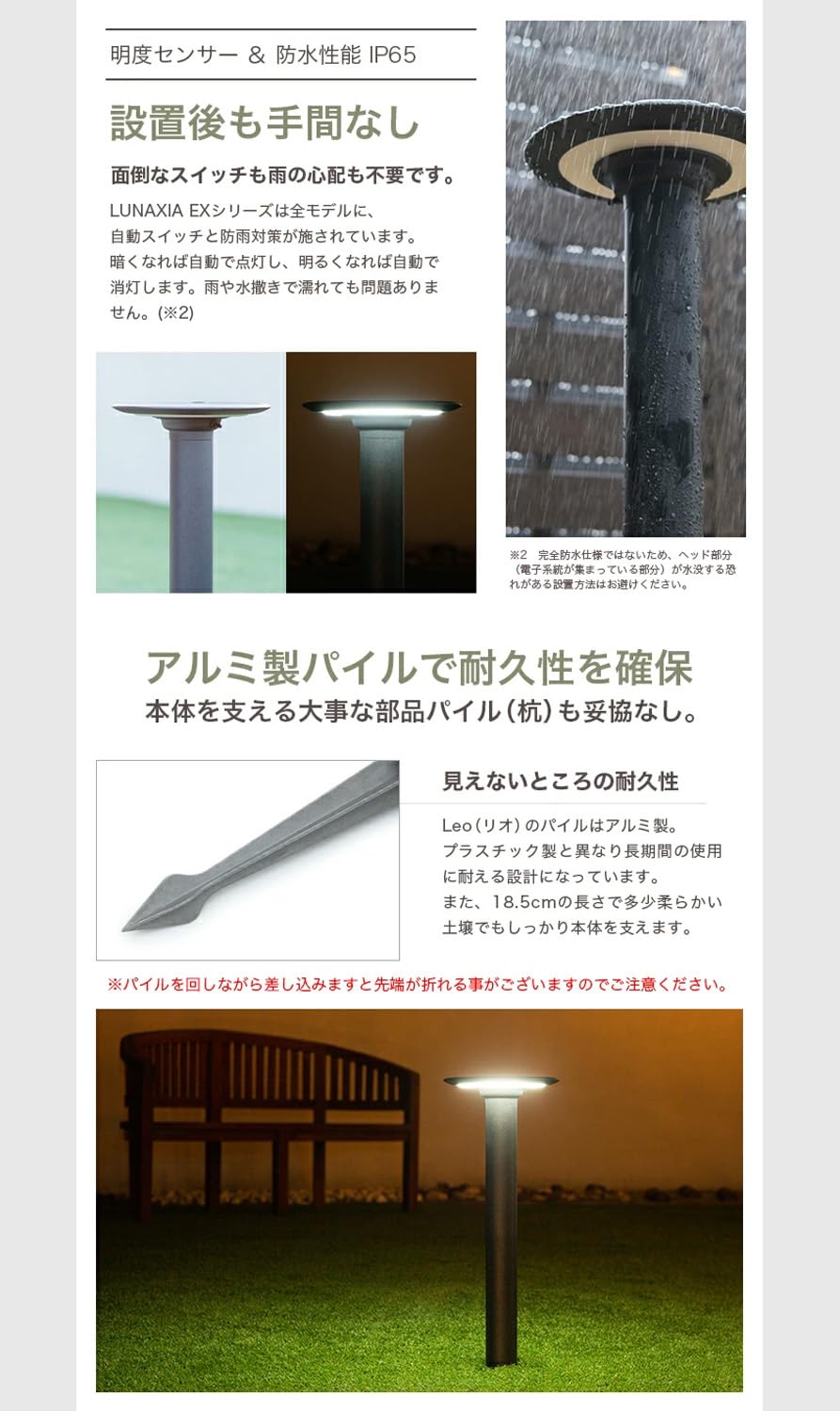 Amazon.co.jp: HAPPYJOINT ルナシア リオ ソーラーライト 屋外 防水