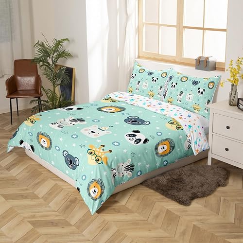 Vista 129 de Funda de edredón de zorro individual, funda de edredón de zorro de dibujos animados, búho de zorro bosque, juego de ropa de cama para niños, Multi 07