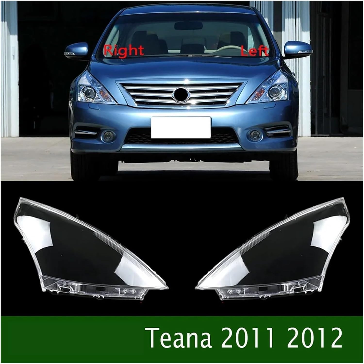 Head light Cover Shade Front Headlamp Shell Lens Compatible for Nissan for Teana 2011 2012 (Left)