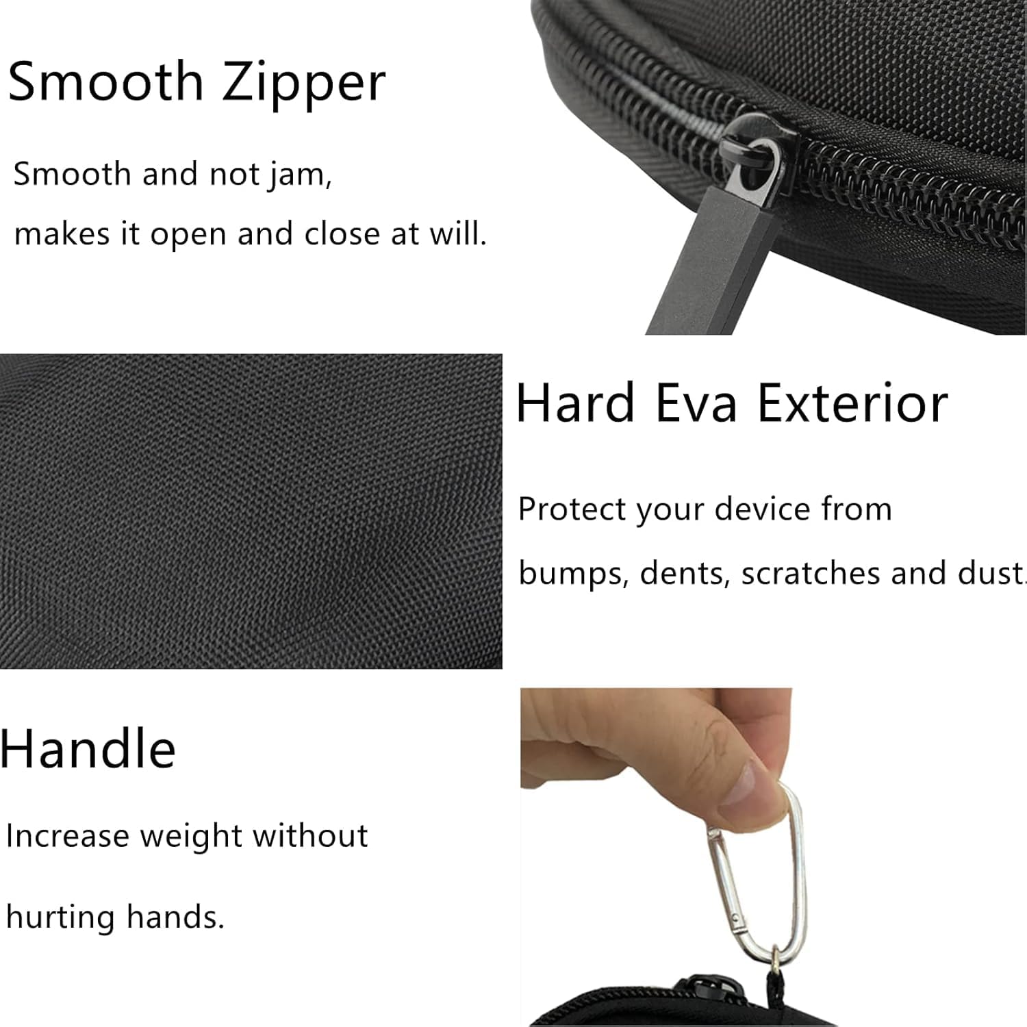 CANTOO Hard Travel Mouse Case for Logitech MX Master 4 / MX Master 3 Master 3S Advanced Wireless Mouse, Protective Storage Case for G502 X /G502 X Plus, with Carabiner Clip (Black) - Image 2