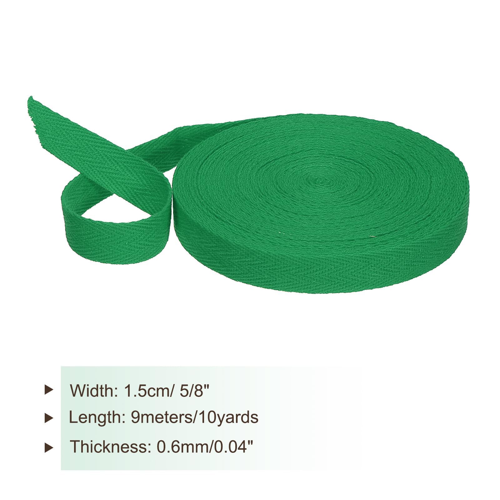 ROWORKX 10 Yards Cotton Twill Tape Ribbon 15mm Bias Binding Tape for Sewing, Lawn Green - Image 2