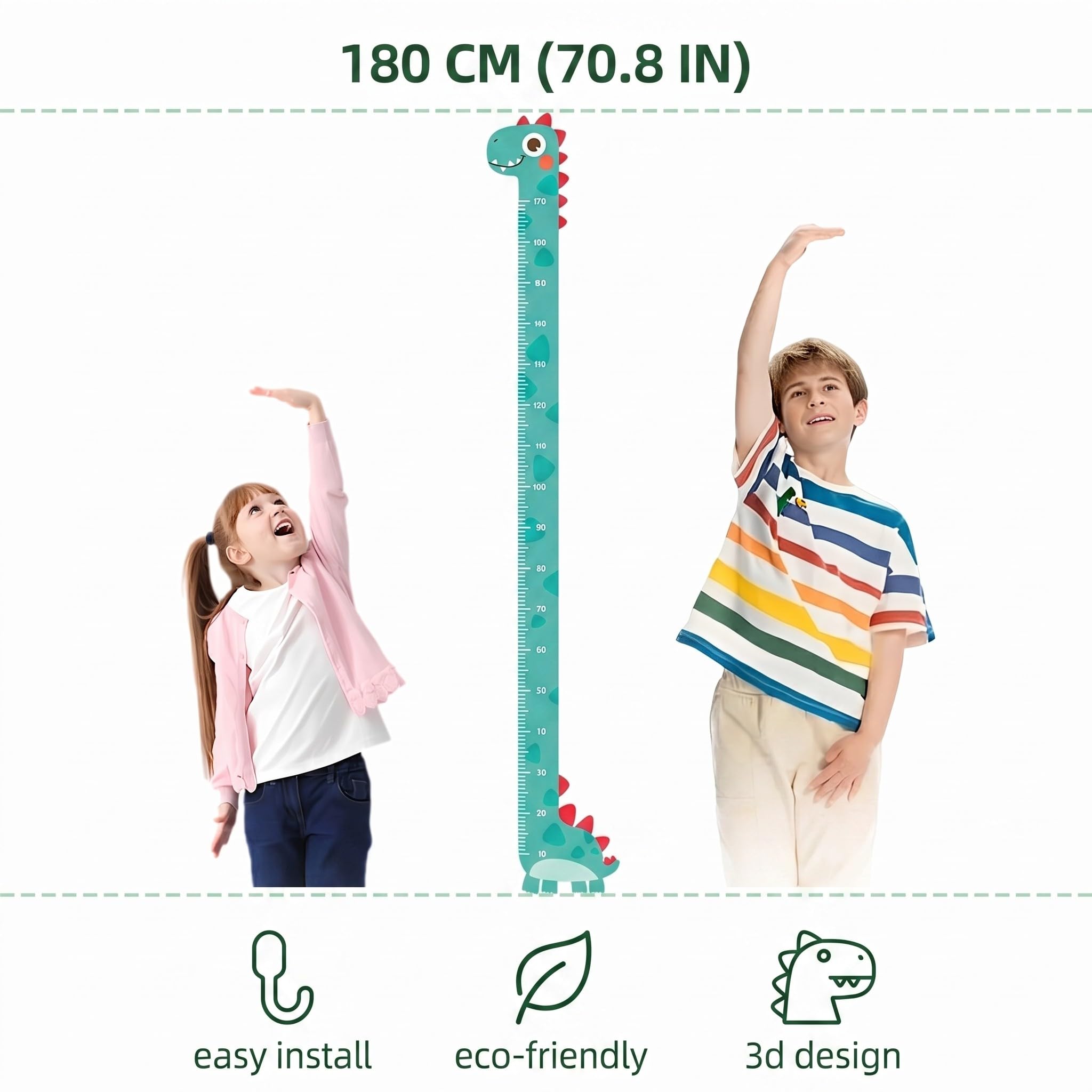 Metro Bambini Parete Plastica 3D Dinosauro Decorazione Cameretta Asilo