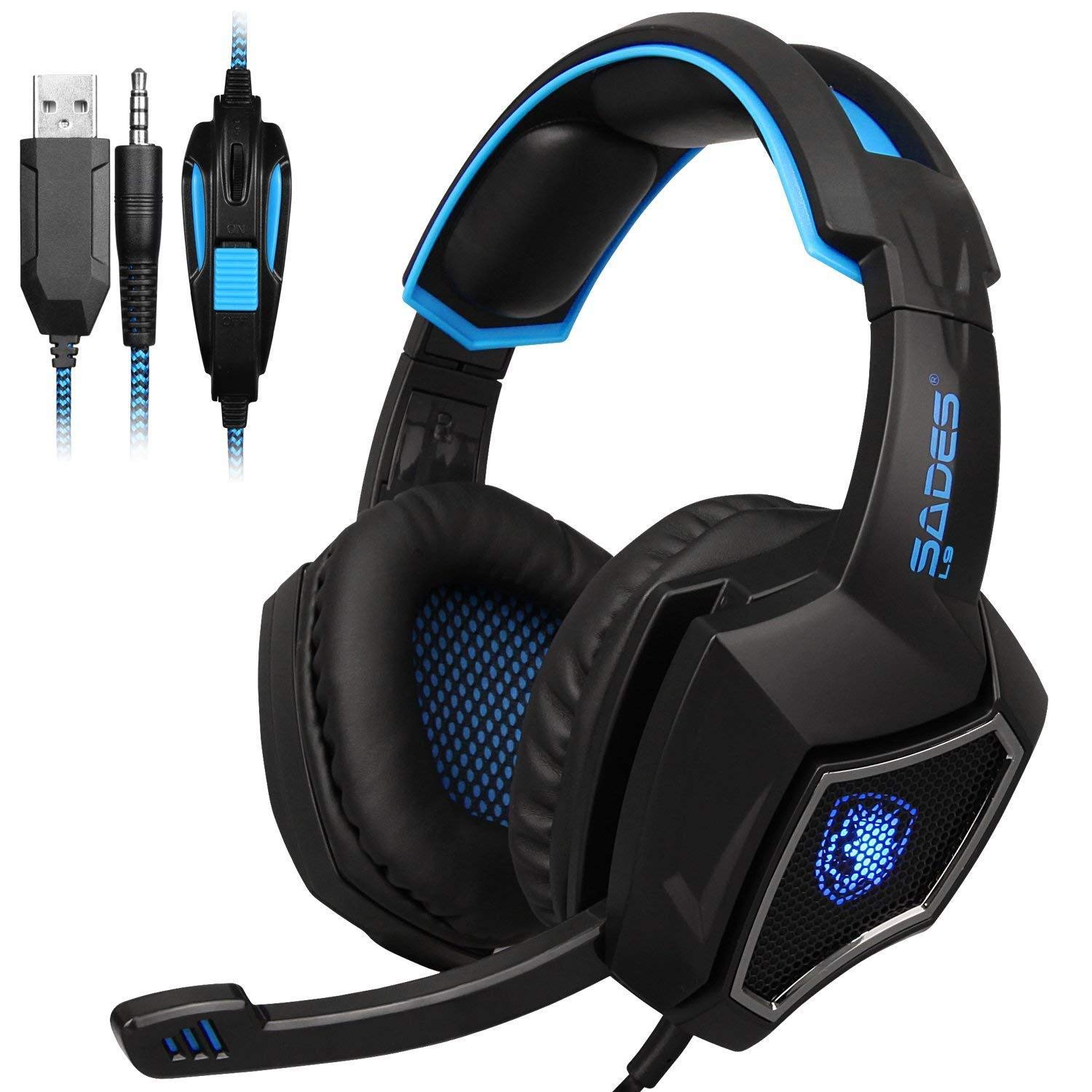Sades L9 Gaming Headset PS4 Headphones stereo with mic 3.5mm jack for PC Laptop Mac Xbox