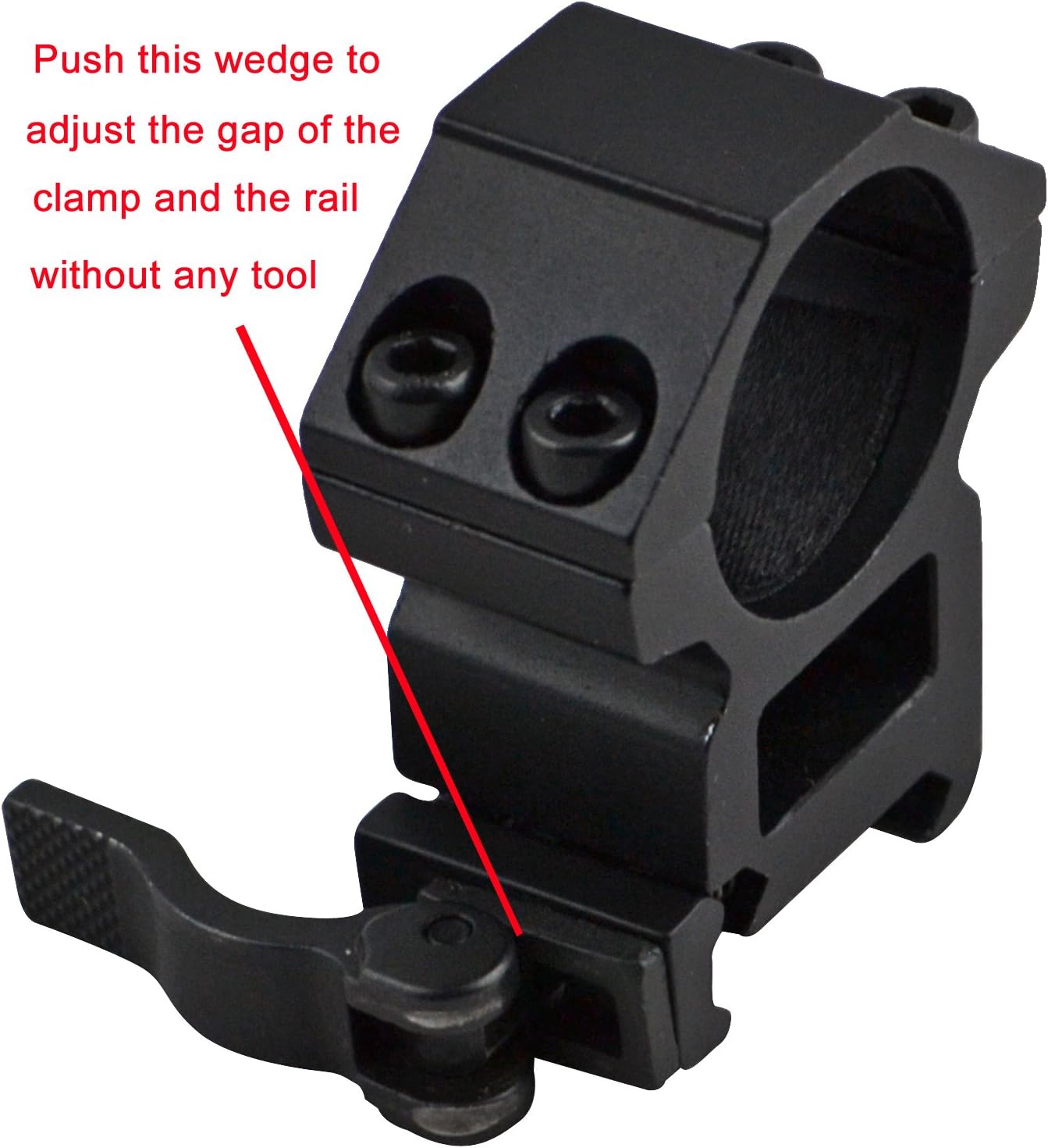 SNIPER Quick Detach Picatinny Scope Rings, 2PCs, 1" Diam, Hi Profile