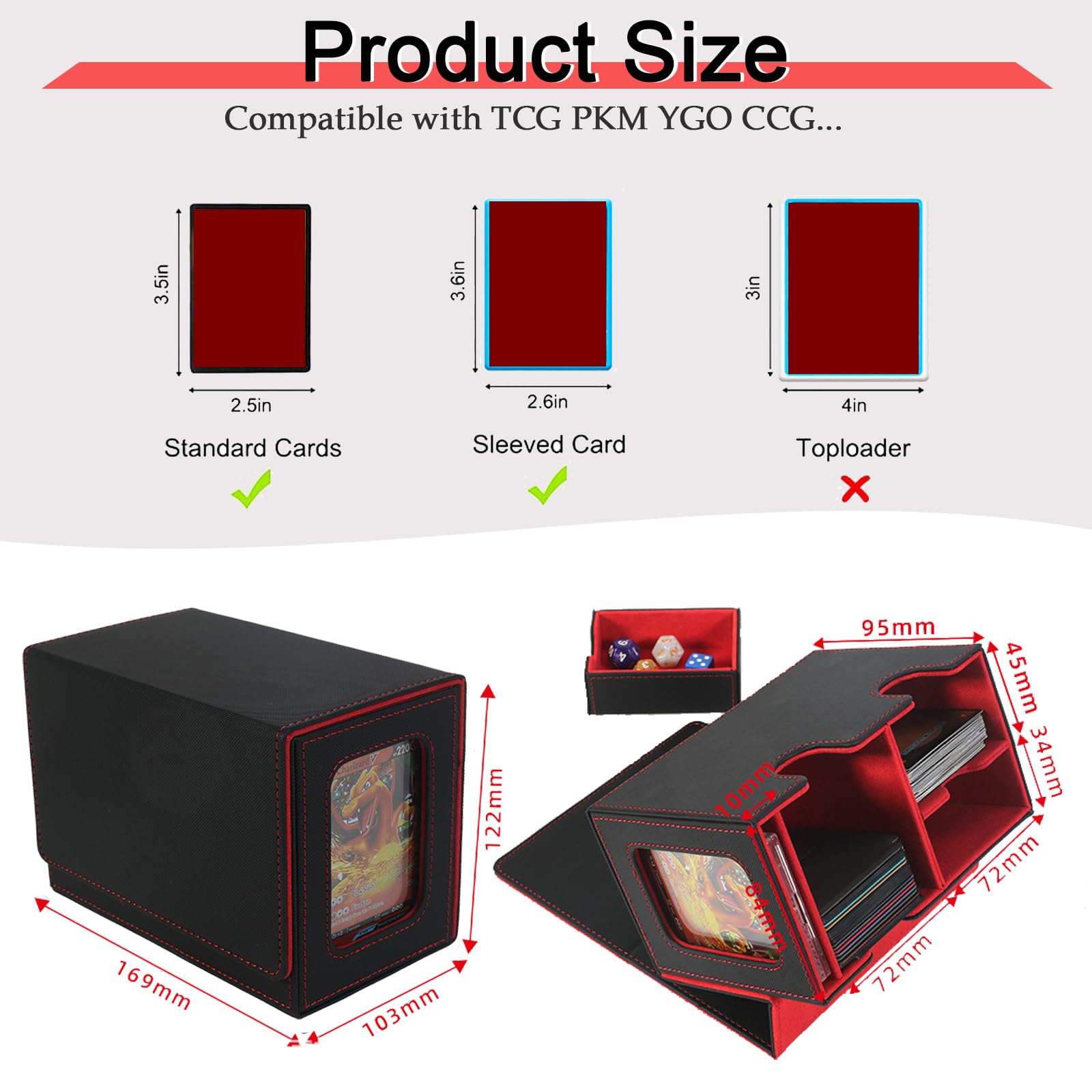 Boite Rangement Carte pour TCG/Magic the Gathering (MTG)/ YuGiOh, Deck Box contenir plus 3800+ Carte, Magnétique en Cuir PU Boite Rangement Carte Protection Carte (Bleu et noir Boite Rangement Carte pour TCG/Magic the Gathering (MTG)/ YuGiOh, Deck Box contenir plus 3800+ Carte, Magnétique en Cuir PU Boite Rangement Carte Protection Carte (Bleu et noir